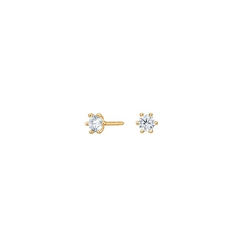 Siersbøl - 8 karat guld ørestik med zirkonia i 3,5 mm.