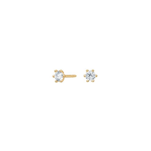 Siersbøl - 8 karat guld ørestik med zirkonia i 3,5 mm.