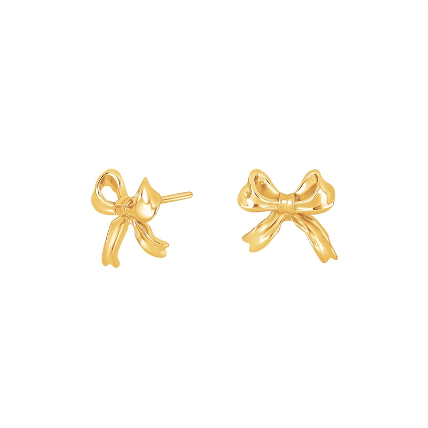 Nordahl Jewellery - WATERLINE52 ørestikker i forgyldt sølv m. sløjfe*