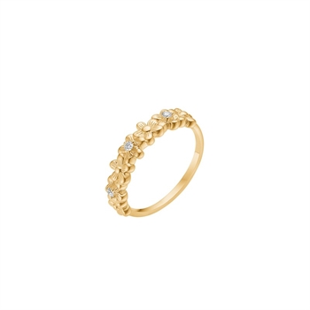 Blomsterring i 8 karat guld med diamanter 3071360-0,06