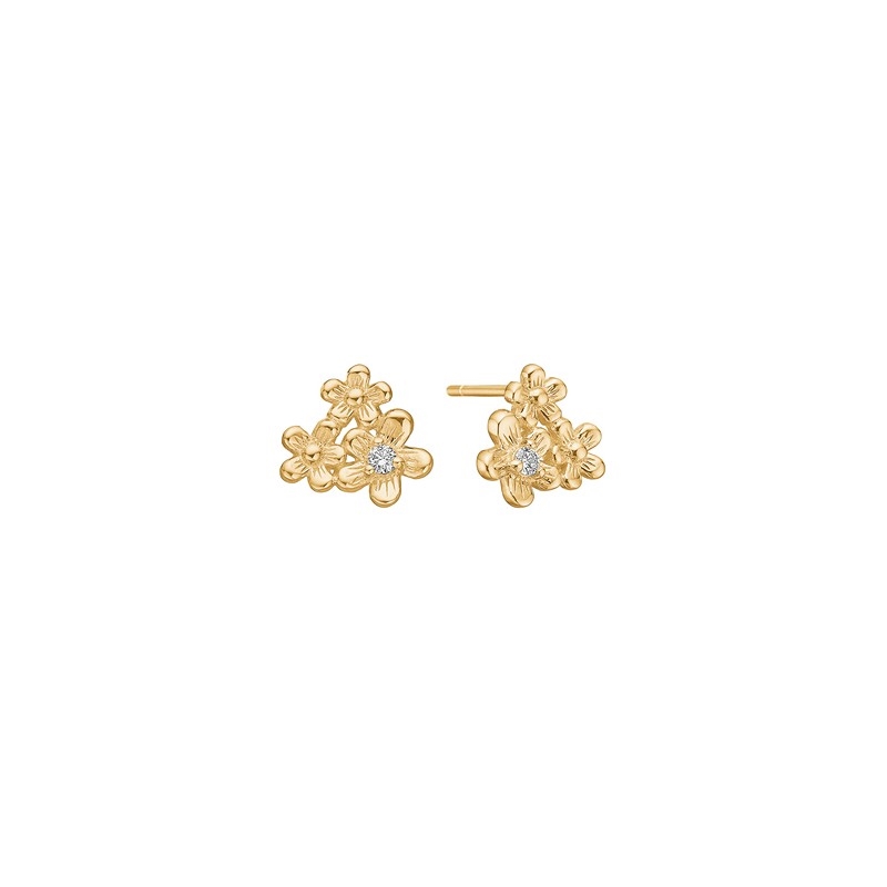 Blomster øreringe i 8 karat guld 3091360-4-0,04