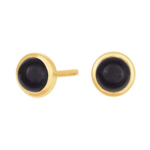 Nordahl Jewellery - SWEETS52 ørestikker forgyldt m. sort onyx 30290135900