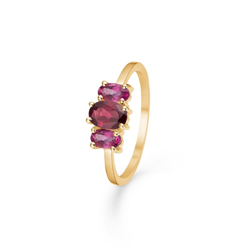 Mads Z - Hyacinth ring i 8kt. guld m Pink topas og Rhodonity