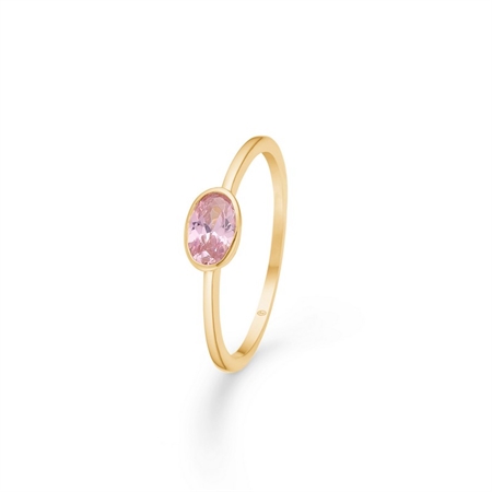 Mads Z Rose ring i 8 kt guld m. rosa zirkonia 3347002