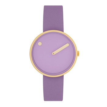 Picto ur med lavenderfarvet læderrem, light lavender urskive