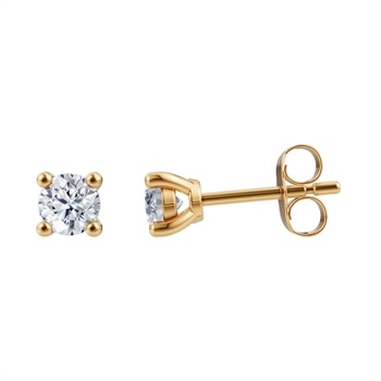 LUXURY Øreringe i 14 kt guld med lab-grown diamanter 2x0,25 ct