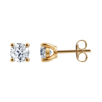 LUXURY Øreringe i 14 kt guld med lab-grown diamanter 2x0,125 - 2x0,50 ct