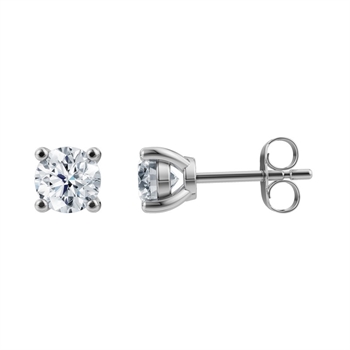 LUXURY Øreringe i 14 kt hvidguld med lab-grown diamanter 2x0,125 - 2x0,50 ct
