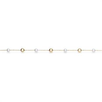 Kugle og perlearmbånd i 8 kt guld fra Scrouples