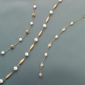 Kugle og perlearmbånd i 8 kt guld fra Scrouples 4