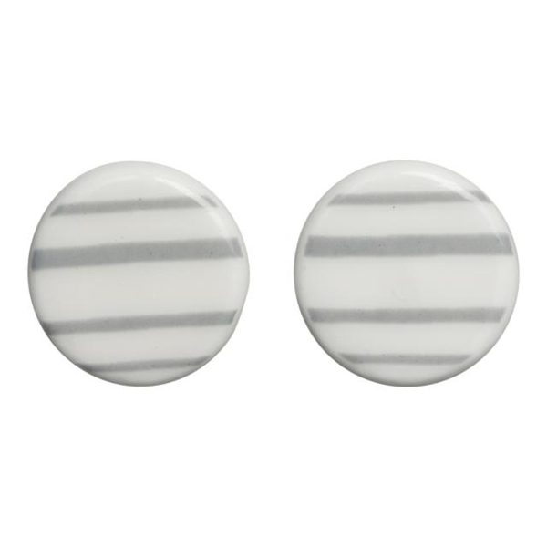Nordahl Andersen - Porcelæn øreringe med grå striber**