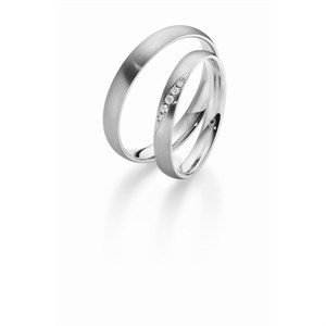 Gerstner - Vielsesringe i 9-14kt. hvidguld m. 5 brillanter 0,036ct.