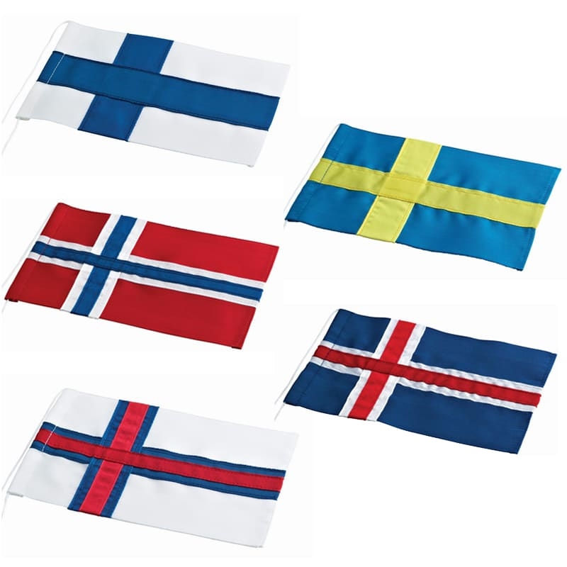 Flag i stof til bordflag. SPAR 10% online