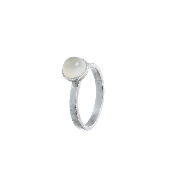discolor Simuler Stereotype Spinning Jewelry - Sea Ring, sølv med Hvid månesten - 42024