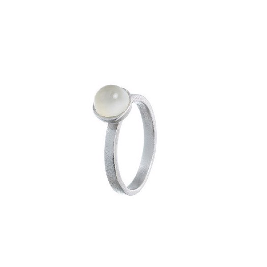 18: Spinning Jewelry rhodineret sølv ring - Sea Ring, Hvid månesten**