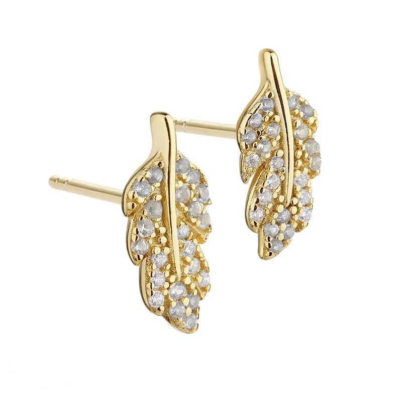  Aqua Dulce - Leona Earstuds i forgyldt sterlingsølv