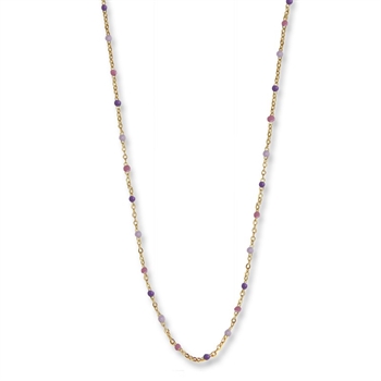 Jeberg Lavender halskæde i forgyldt sølv - 4630-42-G