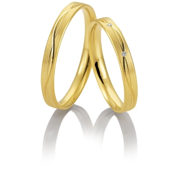 Breuning vielsesringe i 8-14 kt guld m 0,017 ct brillant