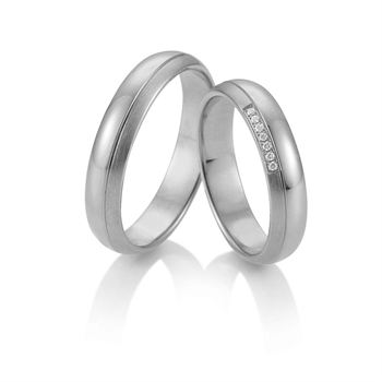 Breuning vielsesringe i 9-14 kt hvidguld m 0,039ct