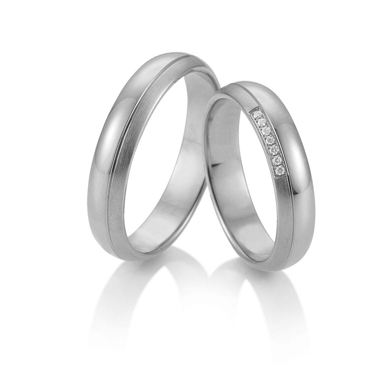 Breuning vielsesringe i 9-14 kt hvidguld m 0,039ct