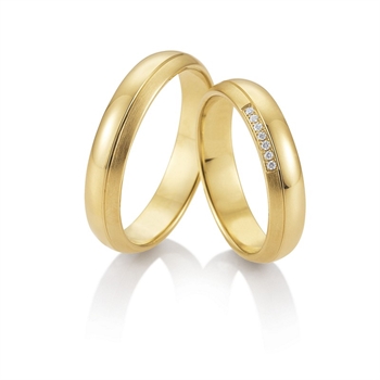 Breuning vielsesringe i 8-14 kt guld m 0,039ct brillant
