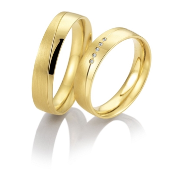 Vielsesringe 8-14 kt guld fra Breuning med i alt 0,028ct