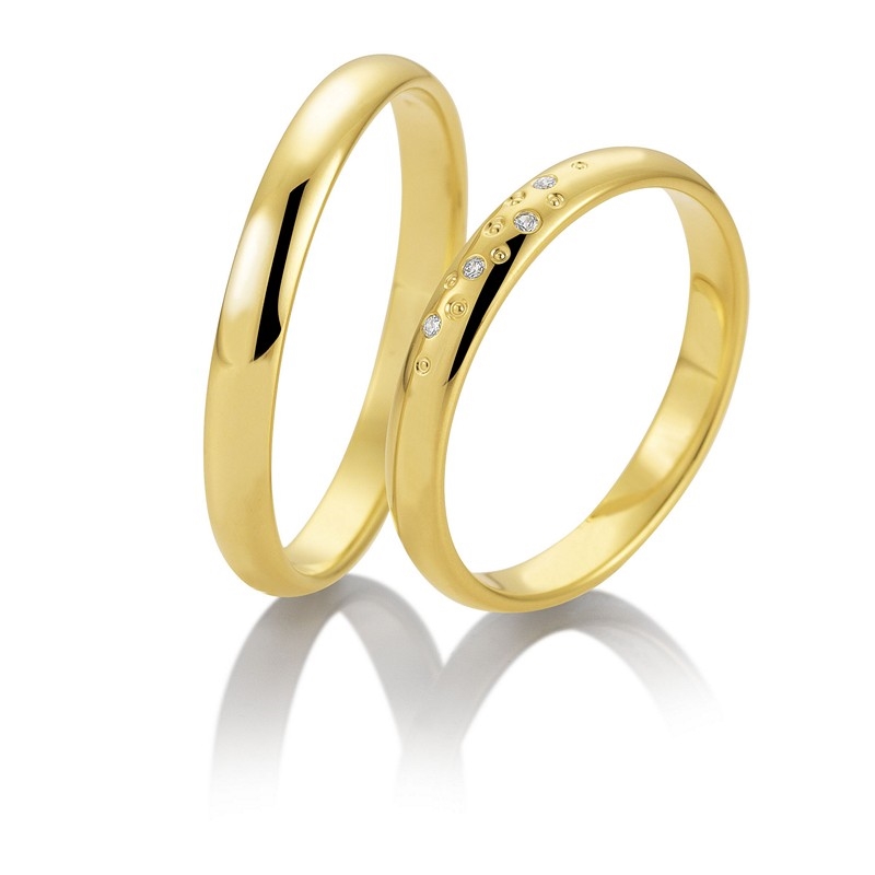 Breuning vielsesringe i 8-14 kt guld og 0,022ct