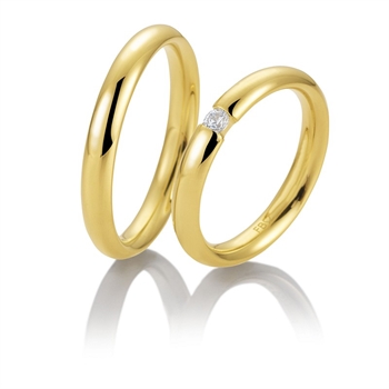 Breuning vielsesringe i 8-14 kt guld og 0,08ct