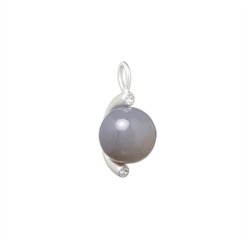 Spinning Jewelry, Water Penda Grå Kalcedon i sølv