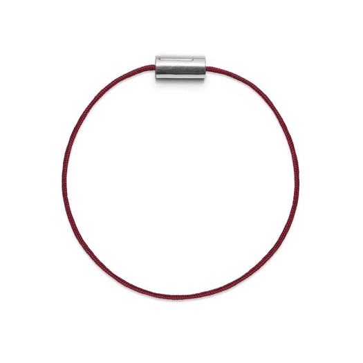 4: Black Sun Basisarmbånd i rød nylon m. sølvlås