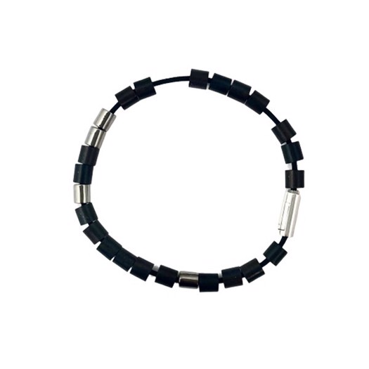 Black Sun armbånd med perler og sølvlås 5159030