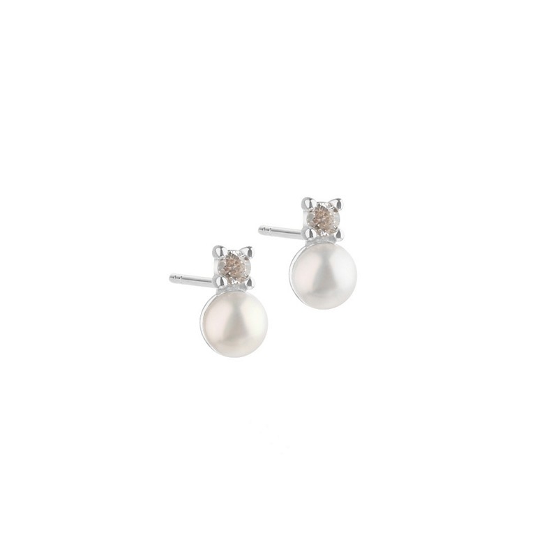  Aqua Dulce - Darling Bubbels Earstud i sterlingsølv m. perle