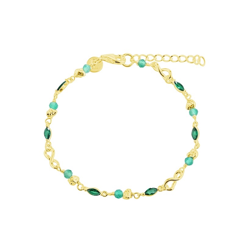  Aqua Dulce - Green Garden Bracelet i forgyldt sterlingsølv