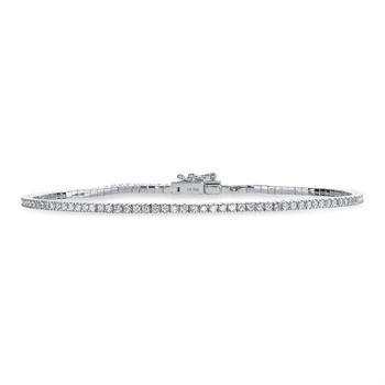 Dazzling - 14 kt. hvidguld tennis-armbånd m. 0,95 H-W/SI diamanter 