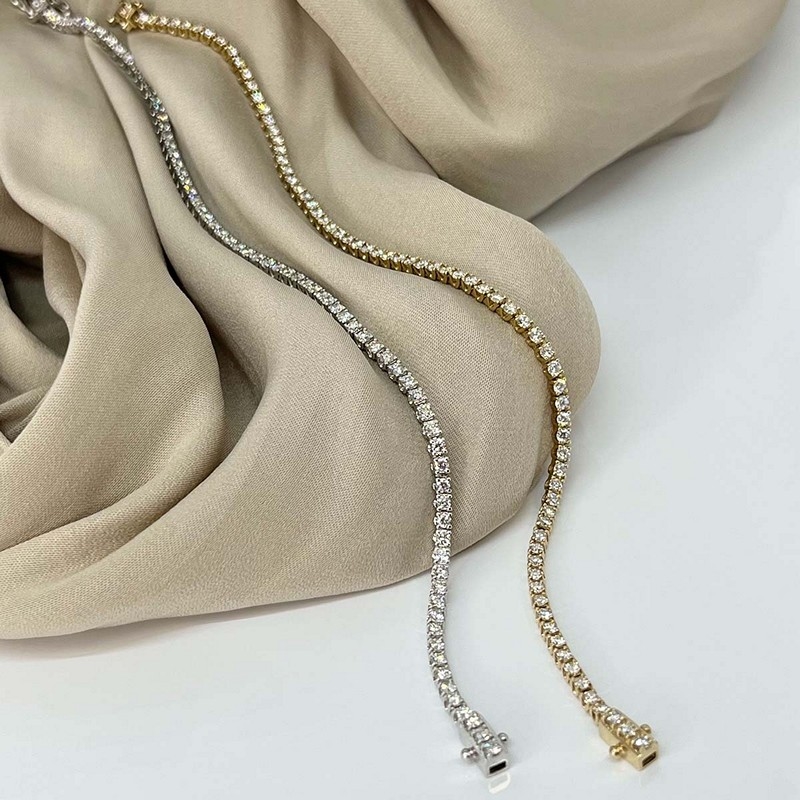 Dazzling - 14 kt. hvidguld tennis-armbånd m. 0,95 H-W/SI diamanter a