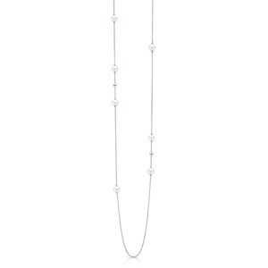 Carnival sølv halskæde m. hvide perler**