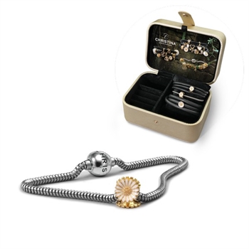 Christina Collect - Julekampagne marguerite sølvarmbånd m. forgyldt charm
