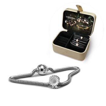 Christina Collect - Julekampagne marguerite sølvarmbånd m. sølv charm