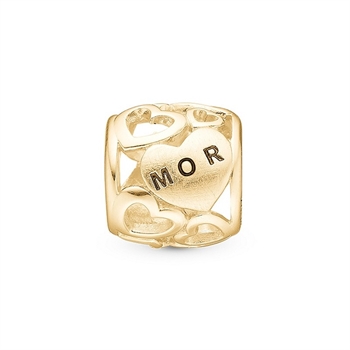 "Mor" charm i forgyldt sølv 623-g246