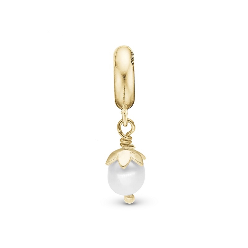 Christina - Sparkling Pearl charm i forgyldt til Linkarmbånd