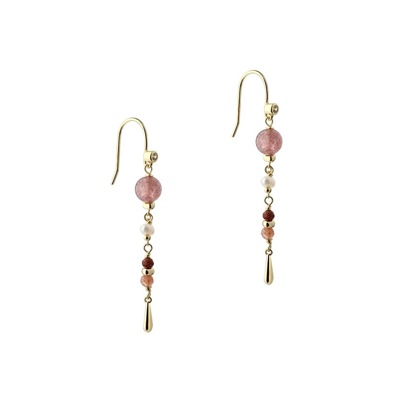  Aqua Dulce - Peachy Earhook i forgyldt sterlingsølv