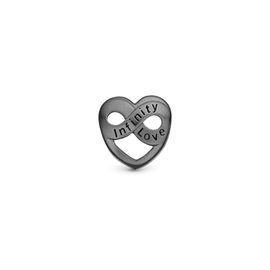 Infinity Love charm i rutheniumbelagt sølv | 630-B252