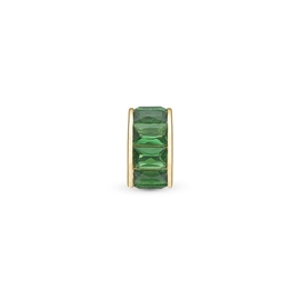 Green Baquette charm i forgyldt sølv | 630-G247green