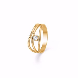 Guld & Sølv Design - Ring m. zirkon i 8kt. guld