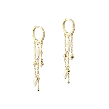  Aqua Dulce - Lunella Pearl Hoop i forgyldt sterlingsølv