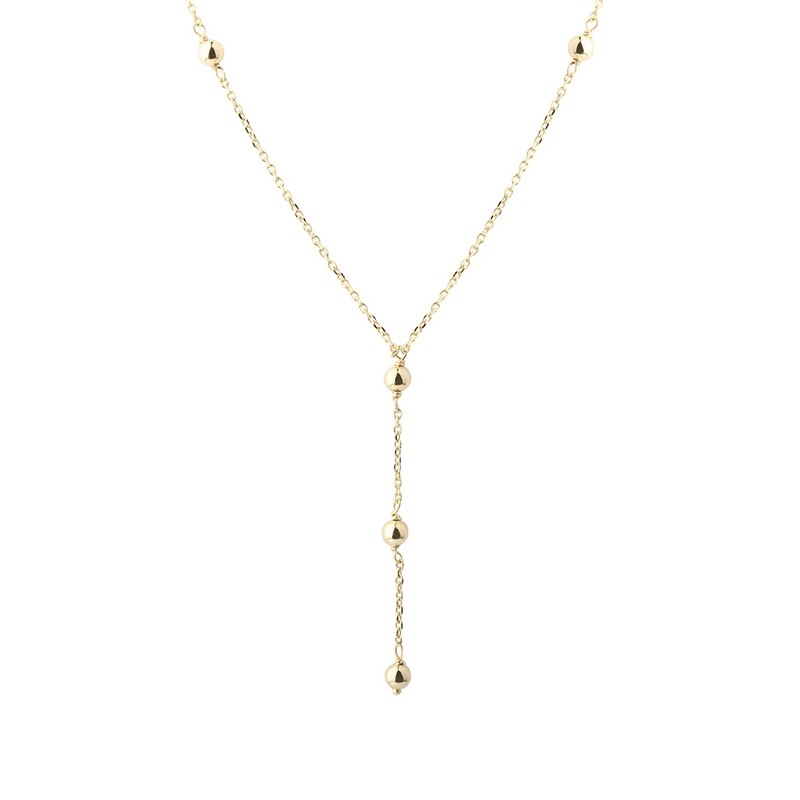  Aqua Dulce - Lunella Ball Y-Necklace i forgyldt sterlingsølv