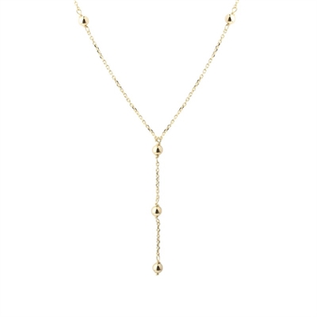 Aqua Dulce - Lunella Ball Y-Necklace i forgyldt sterlingsølv