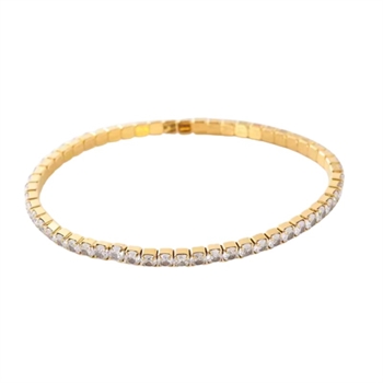 Aqua Dulce Tennis flex armbånd i forgyldt sølv
