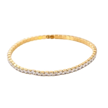 Aqua Dulce Tennis flex armbånd i forgyldt sølv
