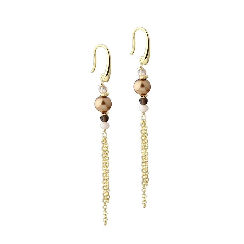 Eira ørekæder fra Aqua Dulce i forgyldt sølv med skalperler